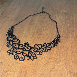 Black metal statement necklace